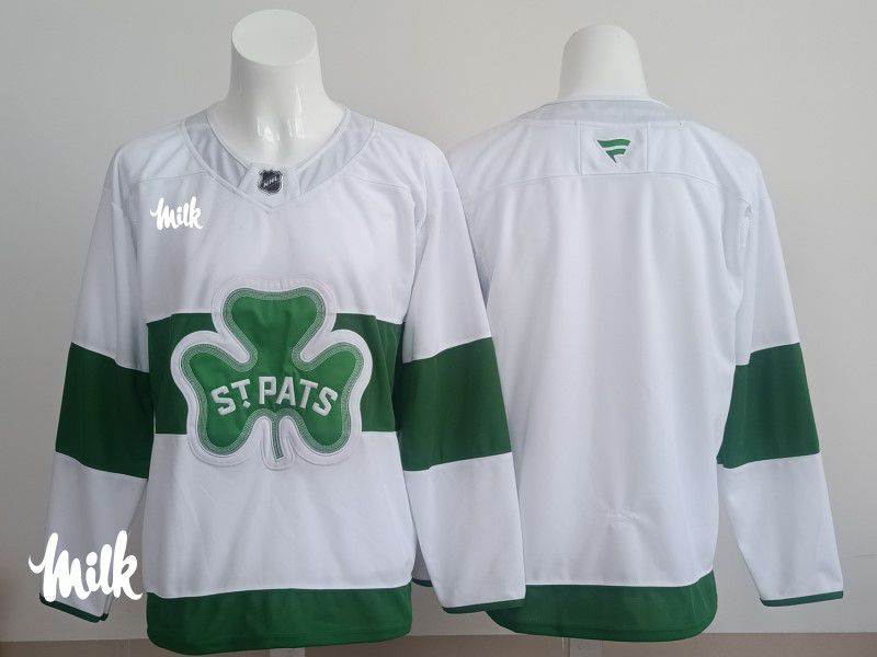 Men 2025 Toronto Maple Leafs Blank White Green Fanatics Home Premium NHL Jersey style 3->toronto maple leafs->NHL Jersey